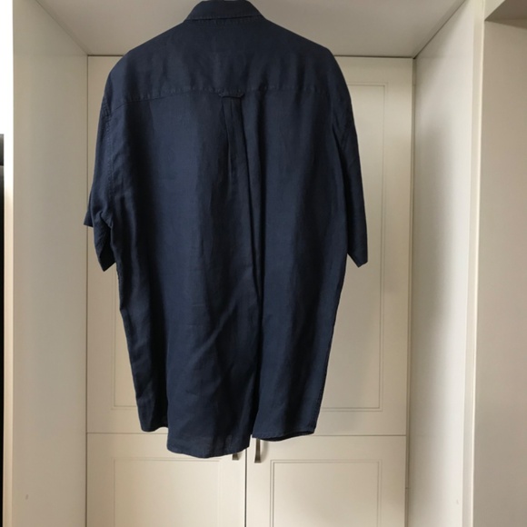 Rodd & Gunn 100% Pre Washed Linen Men’s XL Navy Short Sleeve Button Down Shirt - Picture 3 of 7